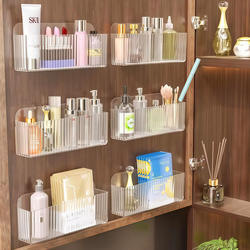 Mirror Cabinet Storage Box Wall-Mounted Cosmetics Mask Lipstick Organizer Bathroom Essential Behind-The-Door Storage Rack