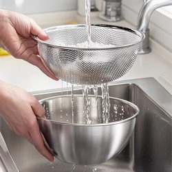 Stainless steel basin drain basket vegetable basin rice washing sieve