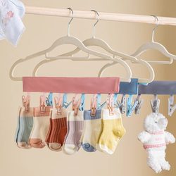Portable Fabric Folding Clothes Hanger for Travel, Business Trips, Drying Clothes, Clothespins, Hotel Travel Clothes Rack