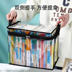 Old Book Storage Box, Large-Capacity Book Organizing Tool, Student Dormitory Bookshelf, Book Bag, Transparent Moisture-Proof and Dust-Proof Bag