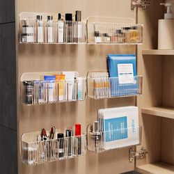 Mirror Cabinet Storage Box, Bathroom Cabinet Built-In Shelf, Behind-The-Door Space Organizer, Wall-Mounted Bathroom Cosmetics and Lipstick Rack