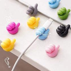 Thumb Hook Multifunctional Data Cable Holder, Strong Adhesive Wire Organizer, No-Drill Cable Management Device