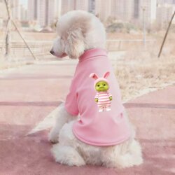 Cute Cartoon Dog T-Shirt Autumn and Winter Warm Small Dog Pet Clothing Casual Sweatshirt