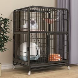 Cat Cage with Extra Large Free Space, Indoor Three-Story Cat House, Cat Villa, Large Household Cat Cage with Toilet, Special Price