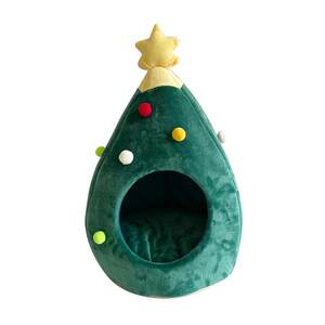 
Pets Christmas daily necessities Christmas tree cat nest kennel winter warm puppy house house Teddy pet nest bed