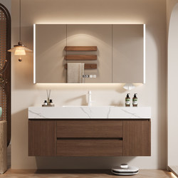 Medieval-Style Bathroom Cabinet Set with Integrated Slate Ceramic Basin, Light Luxury Bathroom Washbasin, Face Basin, and Vanity Basin