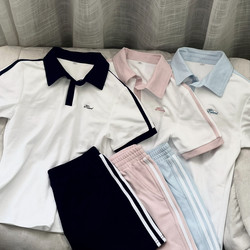 Xiaoyu/Rongyue Island Original Polo Shirt Women's Short-Sleeved Summer Casual Gymnastics Suit College Style Sports Suit