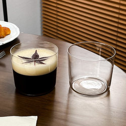 Latte Cup, Simple Tea Cup, Cocktail Cup, Cold Drink Cup, ins Style Wide-Mouth Glass Coffee Cup, Lightweight Iced Americano Cup