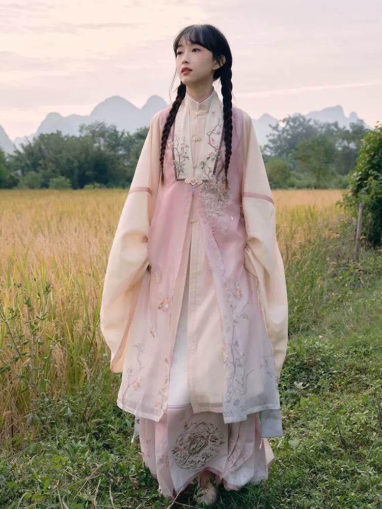 新款汉服女【春日燕】唐制重工刺绣破烂大袖衫诃子裙对襟上衣春夏 