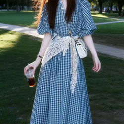 French Gentle Style Short-Sleeved Dress for Women 2026 Summer New Fairy-Like Flowing Loose Elegant Long Dress Trendy