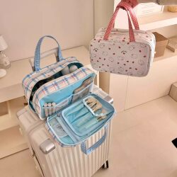 Cosmetic Bag, Large Capacity, Portable Partitioned Storage Bag for Women, Cosmetic Storage Bag, Portable Travel Toiletry Bag, Mother and Baby Bag