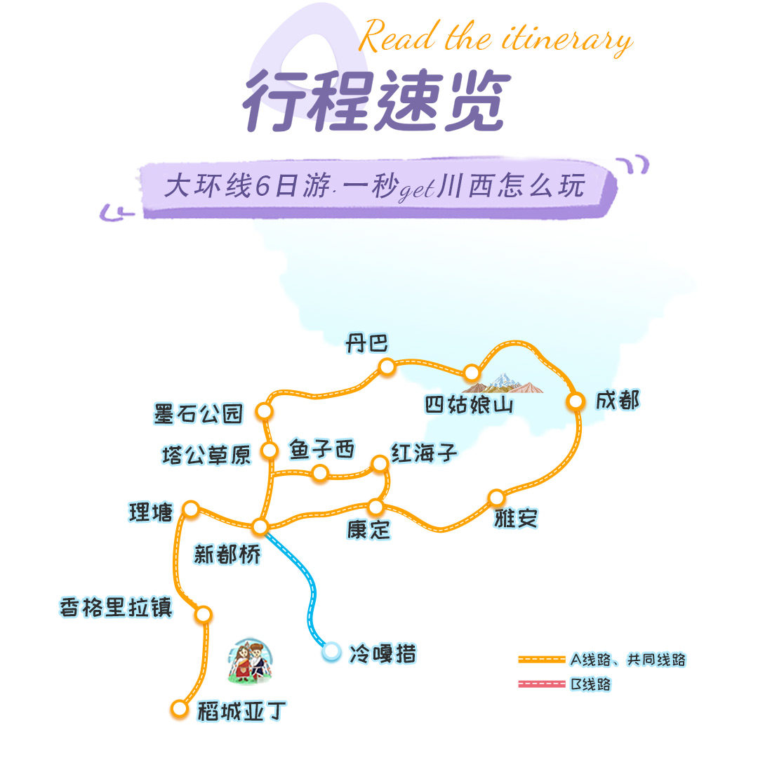 【2-6人空座团】川西稻城亚丁四姑娘山冷嘎措6天5晚小团跟团游