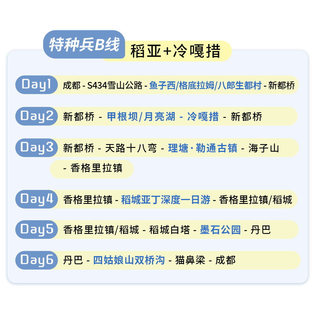 【2-6人空座团】川西稻城亚丁四姑娘山冷嘎措6天5晚小团跟团游