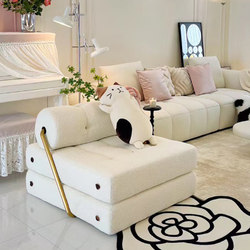 Dual-Purpose Lazy Sofa, Can Recline and Sleep, Cream-Style Tatami, Suitable for Bedroom and Living Room, Single or Double Small Sofa Lounge Chair