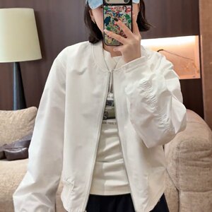 
Korean pleated short baseball jacket for women 2026 spring new loose and versatile fashionable casual jacket top