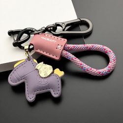 New Creative Leather Pony Pendant, Get Rich Immediately Keychain, Personalized Woven Car Keychain, Bag Pendant