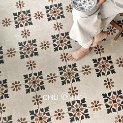Retro Style Beige Tiles Kitchen Balcony Floor Tiles Entrance Background Wall Mosaic Restaurant Coffee Shop Bakery Tiles