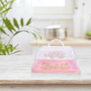 Dome Portable Cake Box Cupcake Stand Plate Plastic Clear