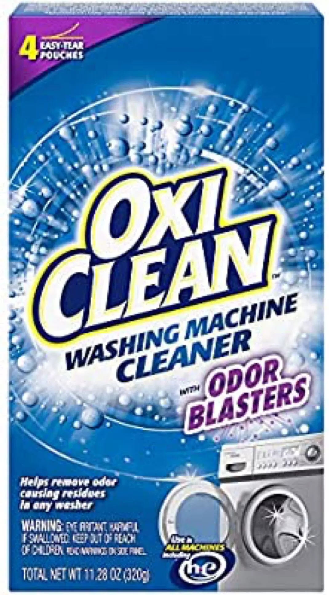 OxiClean Washing Machine Cleaner with Odor Blasters, 4 Count