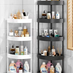 Bathtub Storage Rack, Multi-Layer Organizer, Bathroom Corner Cabinet, Triangular Cosmetics Floor-Standing Bathroom Storage Rack