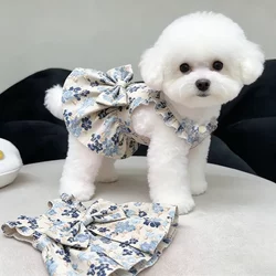 Spring and Summer New Floral Princess Dress for Dogs and Cats, Pet Suspender Dress, Dress for Teddy, Bichon, Small Puppies