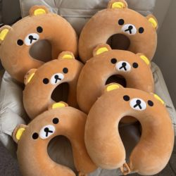 Airplane Sleeping Artifact, Cartoon Cute Rilakkuma U-Shaped Pillow, Cervical Spine Pillow, Travel Portable Long-Distance Neck Pillow