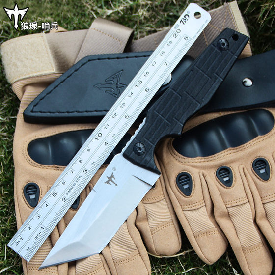 Wild outdoor knife Special purpose knife -defense cold weapon Swiss military knife straight knife blade fruit knife
