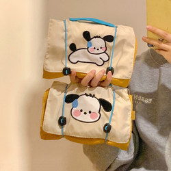 Cute Foldable Cosmetic Bag for Women, Large Capacity, Portable Travel Skincare and Toiletry Bag, Partitioned Detachable Storage Bag