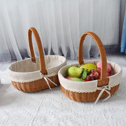 Hand-Held Basket, Vegetable Basket, Picnic Basket, Storage Basket, Rattan-Like Storage Basket, Flower Basket, Shopping Basket, Fruit Gift Packaging Basket