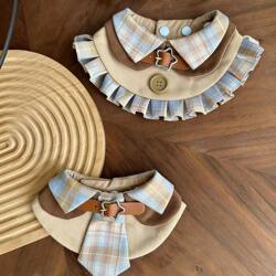 Pet Bibs Cute Cartoon Academy Internet-Famous Cat Scarf Decoration Dog Bibs Large Dogs Small Dogs