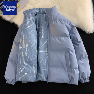 
WASSUP JALYN trendy brand down cotton coat for men and women, double-sided large size thickened cotton coat in autumn and winter