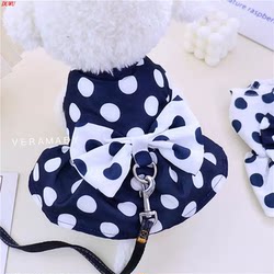 Pet Puppy and Cat Clothes, Spring and Summer Thin Polka Dot Dress for Small Dogs, Puppies, Teddy, Bichon, Pomeranian