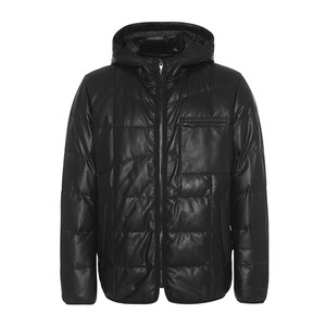 
RAER Wei Ya Men's Autumn and Winter Men's Leather Hooded Jacket Thickened Jacket