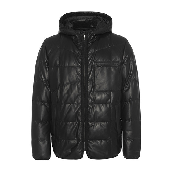 
RAER Wei Ya Men's Autumn and Winter Men's Leather Hooded Jacket Thickened Jacket