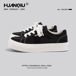 
Universal thick-soled black canvas shoes for men 2026 spring and autumn new student casual sports versatile couple sneakers