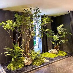 Artificial Horsewood Tree Plant Landscaping Large Shopping Mall Store Floor-Standing Ornaments Green Plants Indoor Landscape Decoration Fake Tree