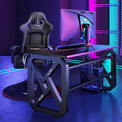 E-Sports Desk Desktop Computer Desk Home Desktop Base Table Internet Cafe Full Set of Gaming Desk and Chair Set All-In-One Table 4