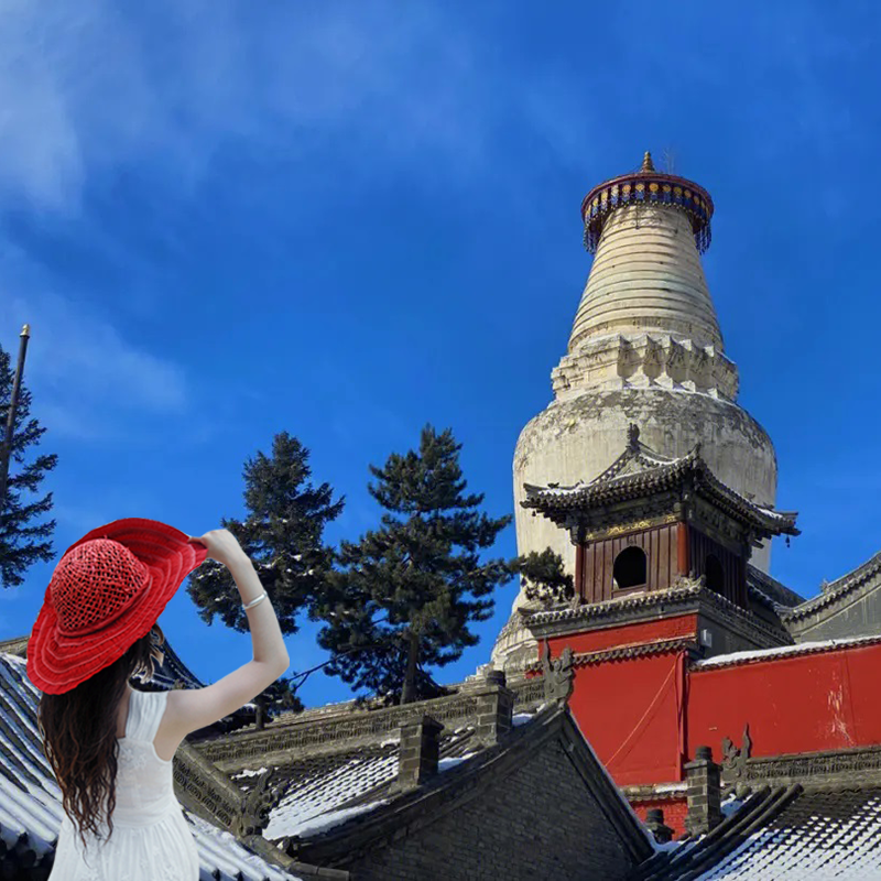 太原旅游到五台山五爷庙殊像寺罗睺寺祈福一日游含车费门票午餐