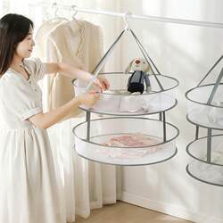 Household Clothes Drying Basket, Foldable Drying Net for Sweaters, Specialized for Drying Socks and Dry Goods, Flat Drying Rack, Double-Layer