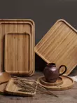 đũa mun Khay trà tre hình chữ nhật hộ gia đình thương mại trà bánh tre cốc nước bằng gỗ nhà hàng khay thìa gỗ Tấm