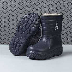 
New winter waterproof high-tube plus velvet rain boots eva lightweight non-slip kitchen farmland car wash work boots snow jumping shoes