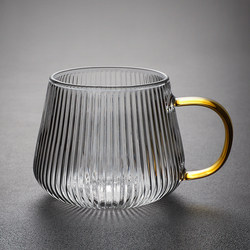 Office High-Temperature Resistant Transparent Glass Flower Tea Cup, Tea Bag Cup, Mug, Women's Special Large Capacity with Handle