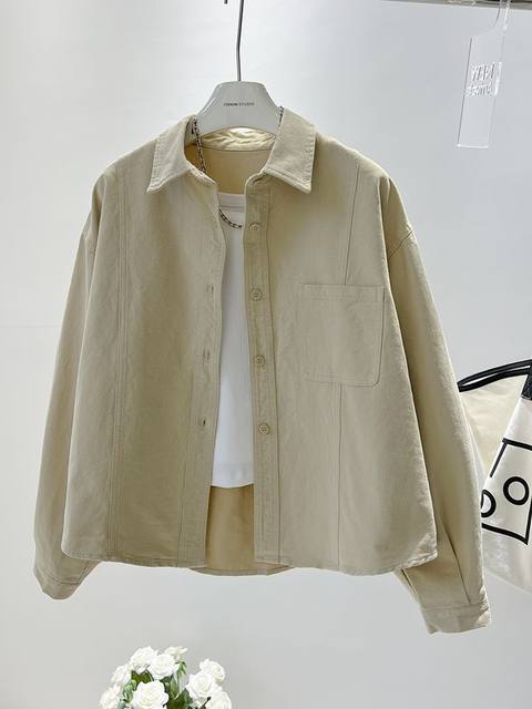Hong Kong wind salt system short shirt female long sleeves spring autumn new loose versatile jacket casual leisure jacket jacket