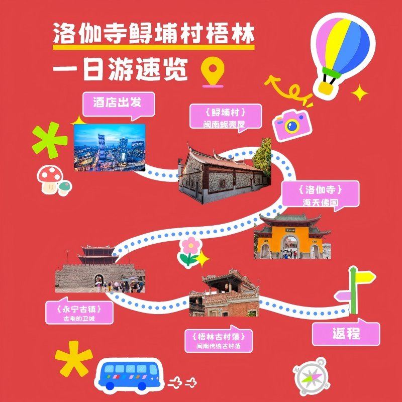 厦门旅游泉州石狮洛伽寺+蟳埔村+晋江梧林古村落一日游8人精品团