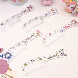 Transparent Cute Mini Comb Cinnamoroll Portable Makeup Comb Student Girl Kuromi Hair Styling Bangs Comb