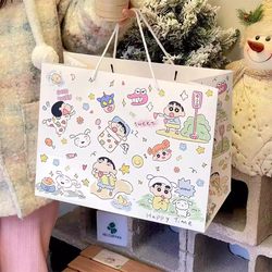 ins High-Quality Crayon Shin-Chan Tote Bag Girly Holiday Gift Bag Large Hard Cardboard High-Capacity Gift Bag