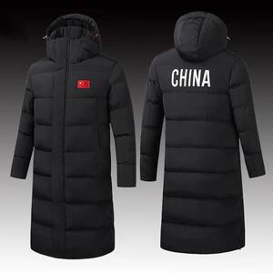 
German long version down jacket for men, new winter duck down warm and windproof thickened sports training jacket for couples