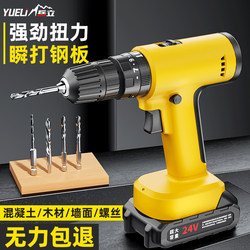 Yueli Brushless Lithium Battery Rechargeable Electric Drill with High Torque, Multi-Functional for Construction and Woodworking, Electric Screwdriver, Power Tool