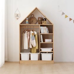 Children's Clothing Storage Cabinet, Baby Supplies Storage Cabinet, Combination Cabinet, Home Bedroom Solid Wood Children's Toy Storage Cabinet