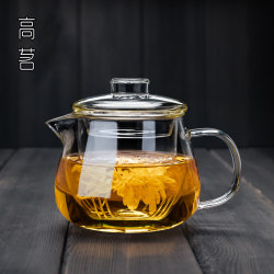 High-Quality Glass Teapot, Thickened and High-Temperature Resistant, Small Flower Teapot with Filter for Tea Water Separation, Home Use Single Pot, Penguin Design